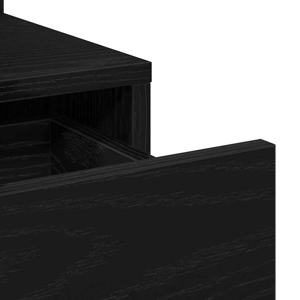 Schminktisch mit Speicher Schwarz Eichen-Optik 80 x 35 x 132 cm