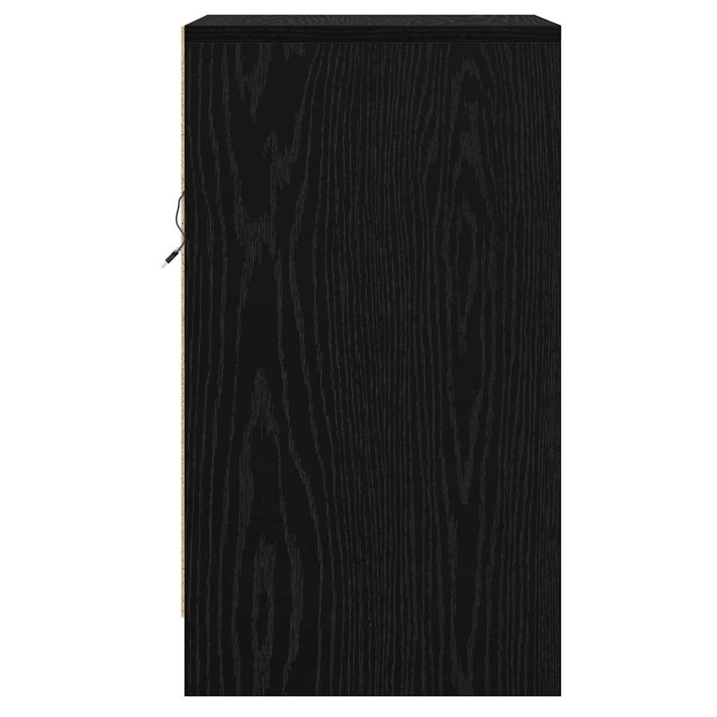 Nachttisch mit Schwarze Eiche 38 x 34 x 61 cm Holzwerkstoff