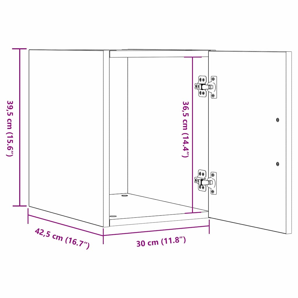 Wandschrank Artisan-Eiche 30 x 42.5 x 40 cm Holzwerkstoff