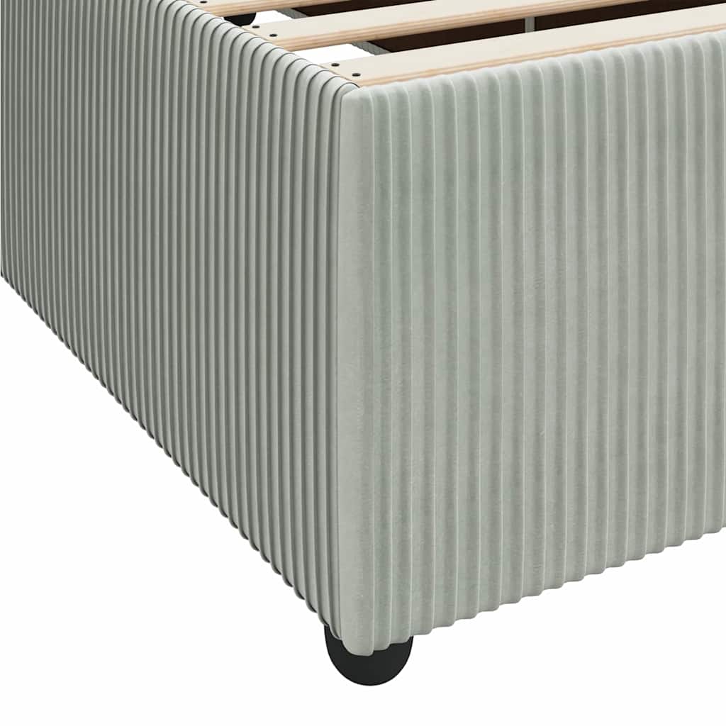 Bettgestell mit Matratze Hellgrau und Weiß und Hellgrau