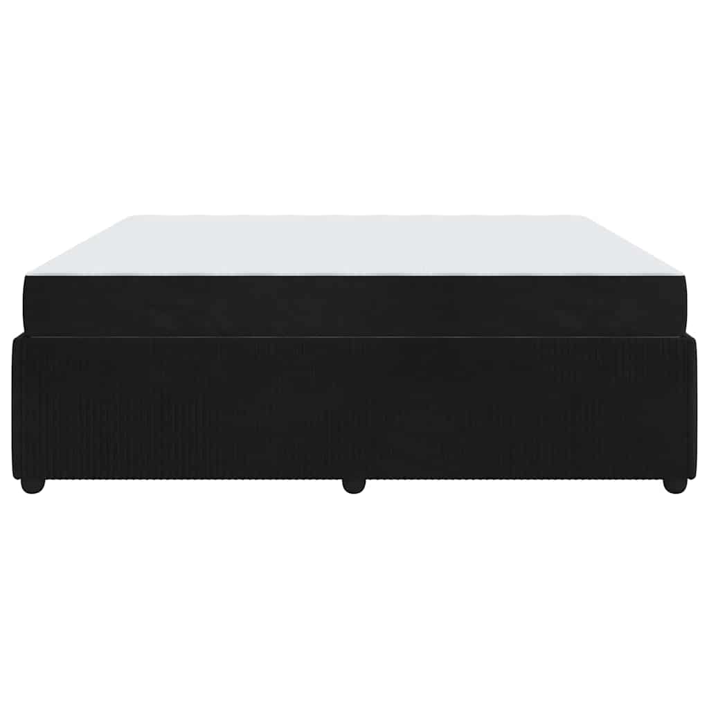 Bettgestell mit Matratze mit Matratze Schwarz 180 x 200 cm Samt