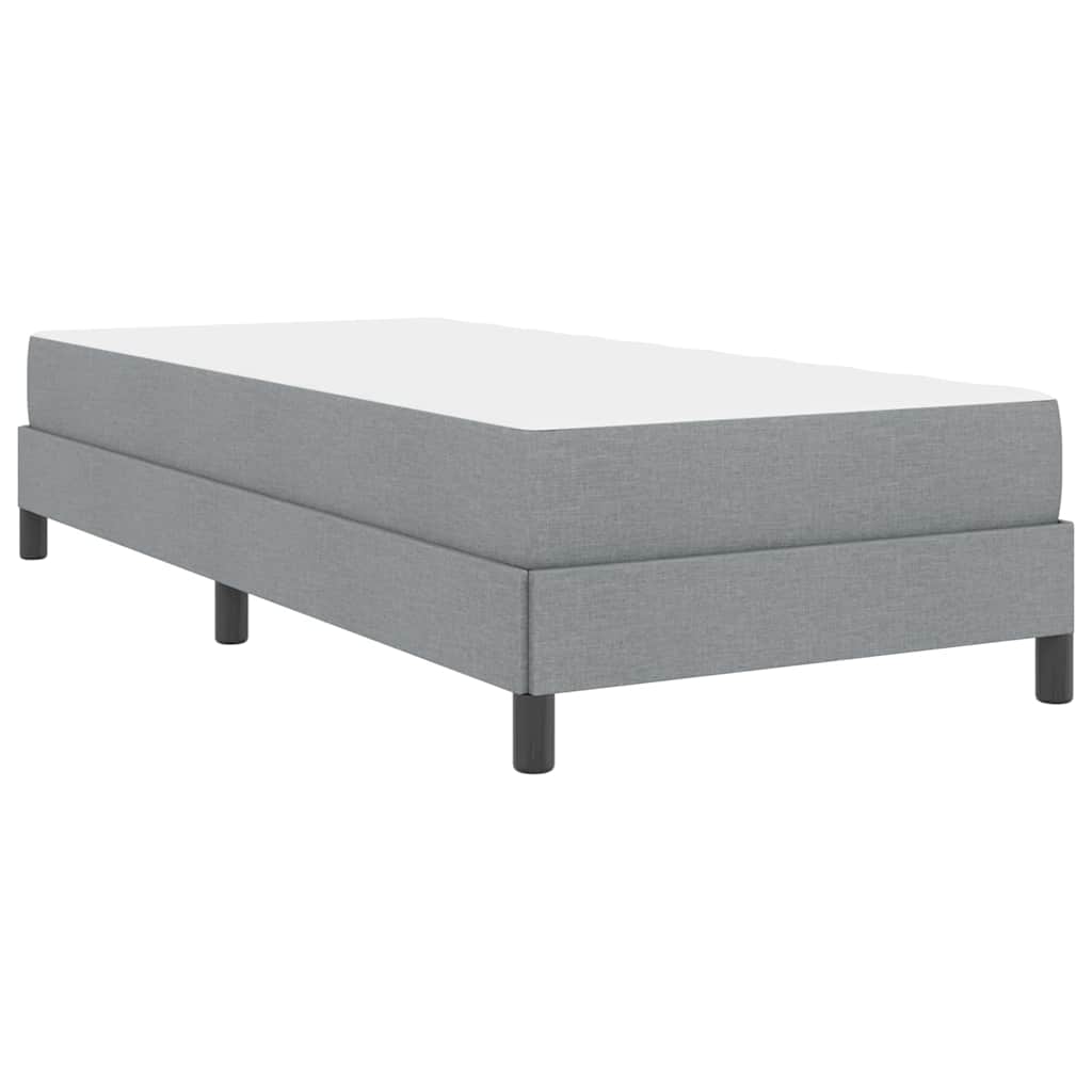 Boxspringbett mit Matratze Hellgrau 80 x 200 cm Stoff
