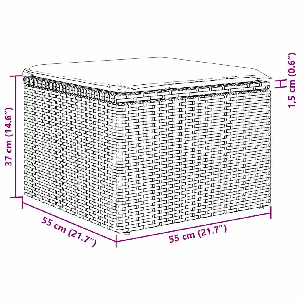 Garten-Sofa-Set mit Kissen mit Speicher 6 pcs Beige Poly Rattan