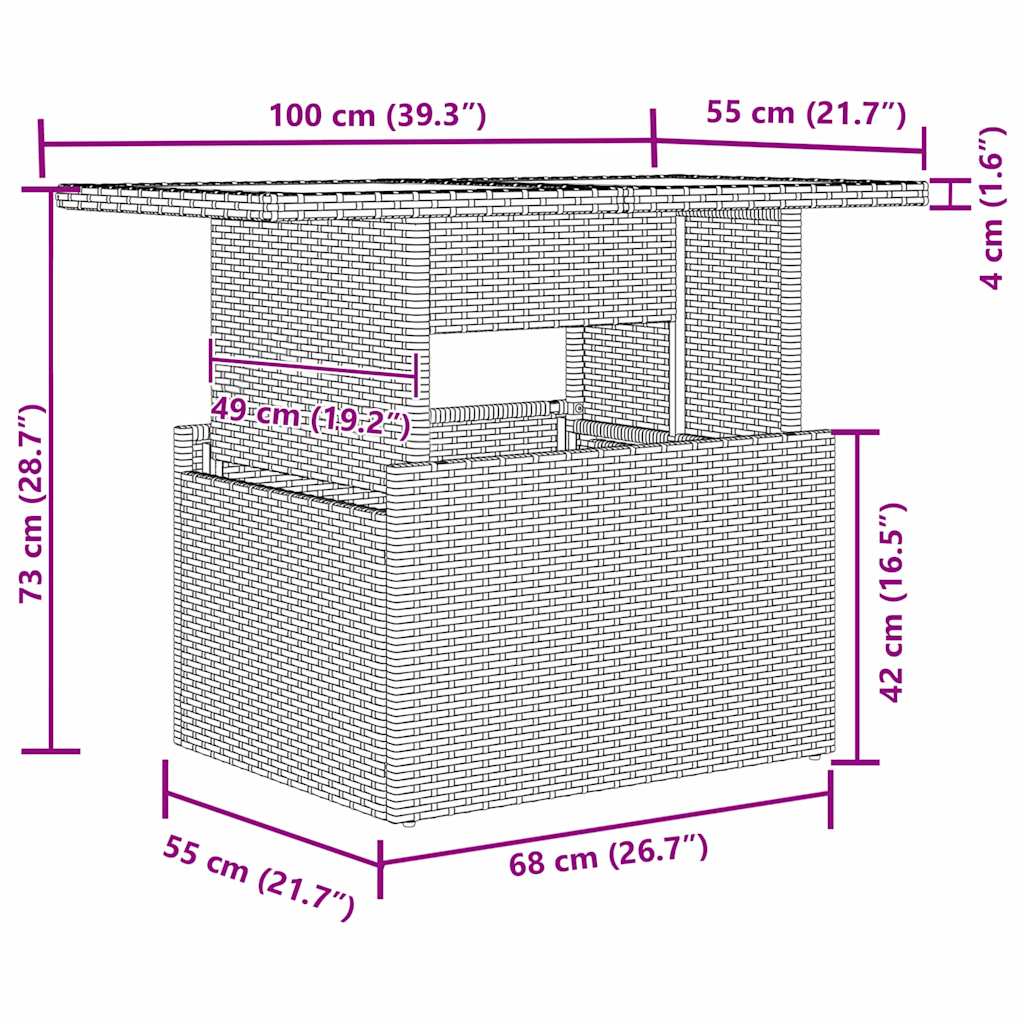 Garten-Sofa-Set mit Kissen mit Speicher 6 pcs Beige Poly Rattan