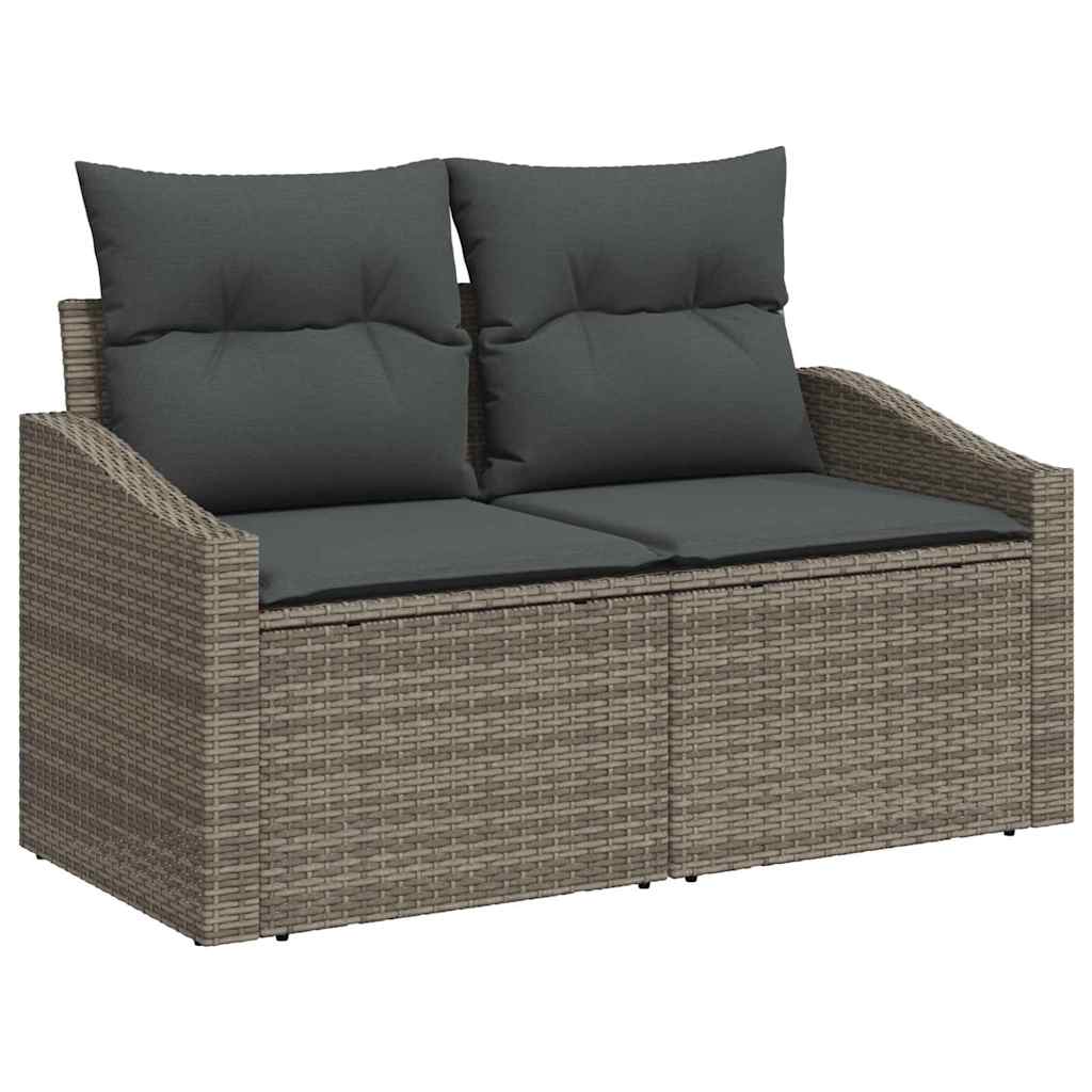 Garten-Sofa-Set mit Kissen mit Speicher 6 pcs Grau