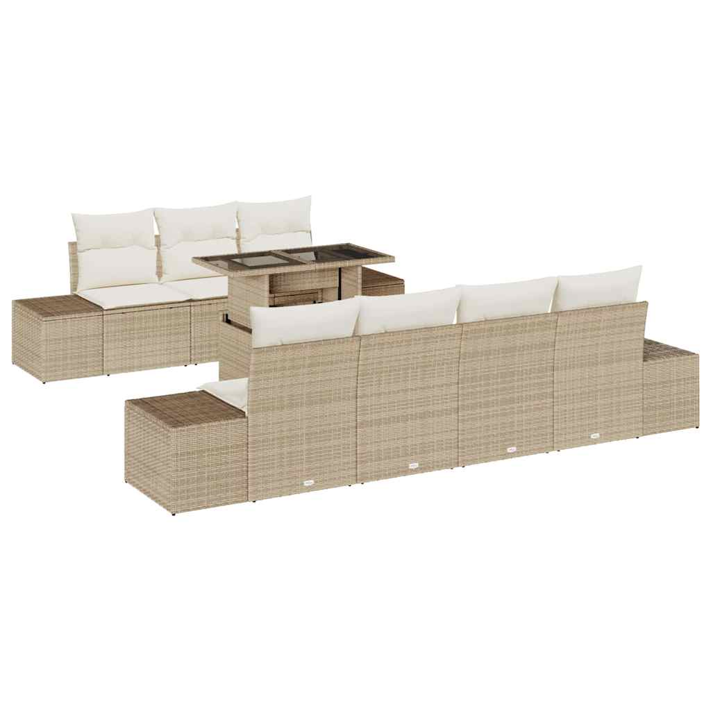 Garten-Sofa-Set 8 pcs Beige und Creme 100 x 55 x 73 cm