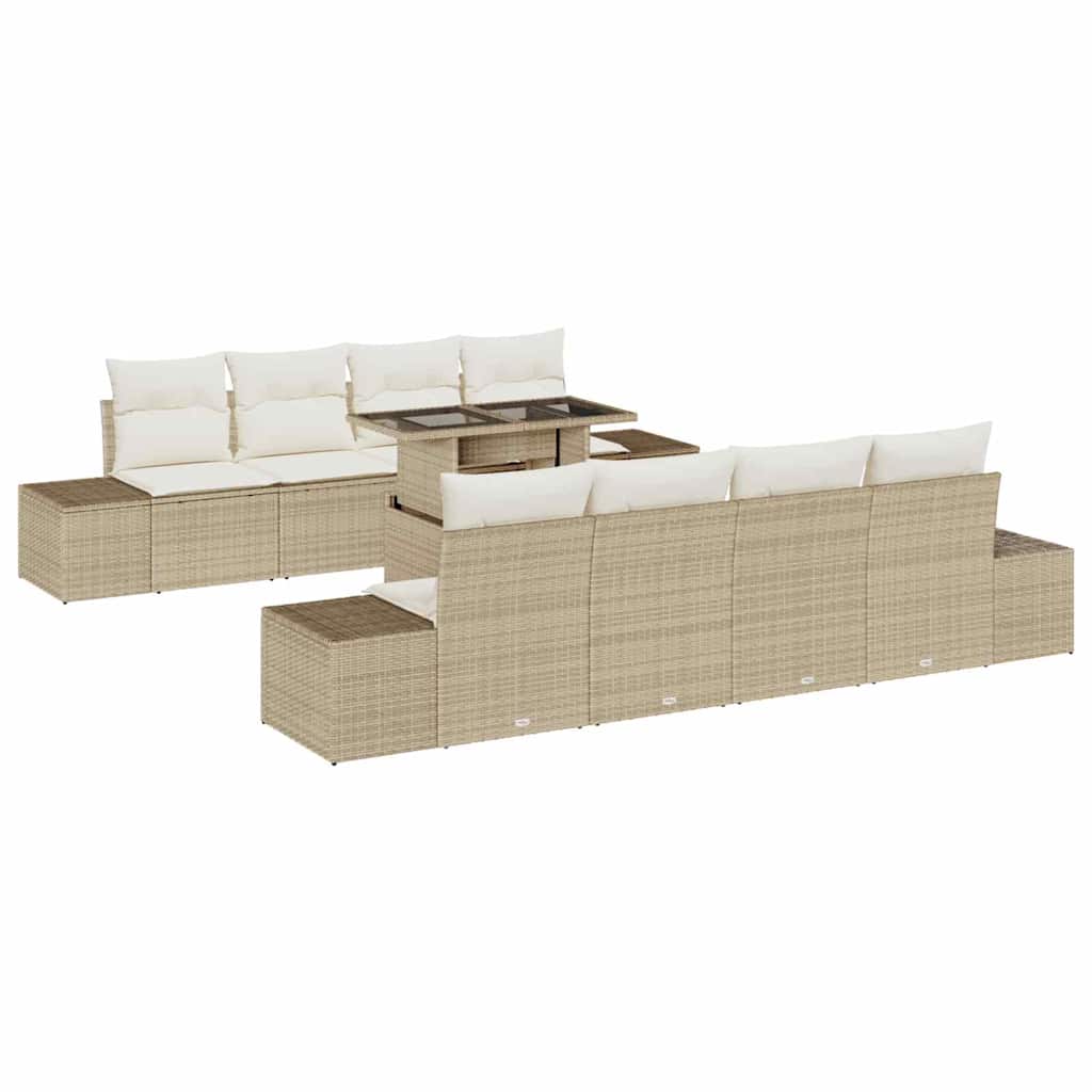 Garten-Sofa-Set 7 pcs Beige und Creme 100 x 55 x 73 cm