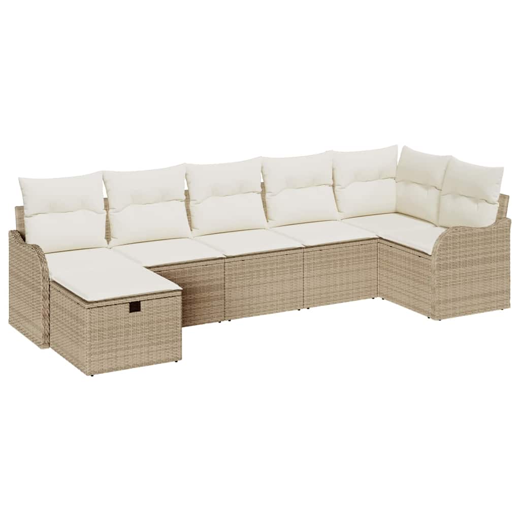 Garten-Sofa-Set 7 pcs Beige und Creme 287.5 x 122.5 x 85 cm
