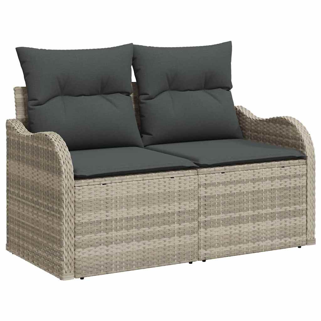Garten-Sofa-Set mit Kissen 8 pcs Hellgrau 287.5 x 122.5 x 85 cm