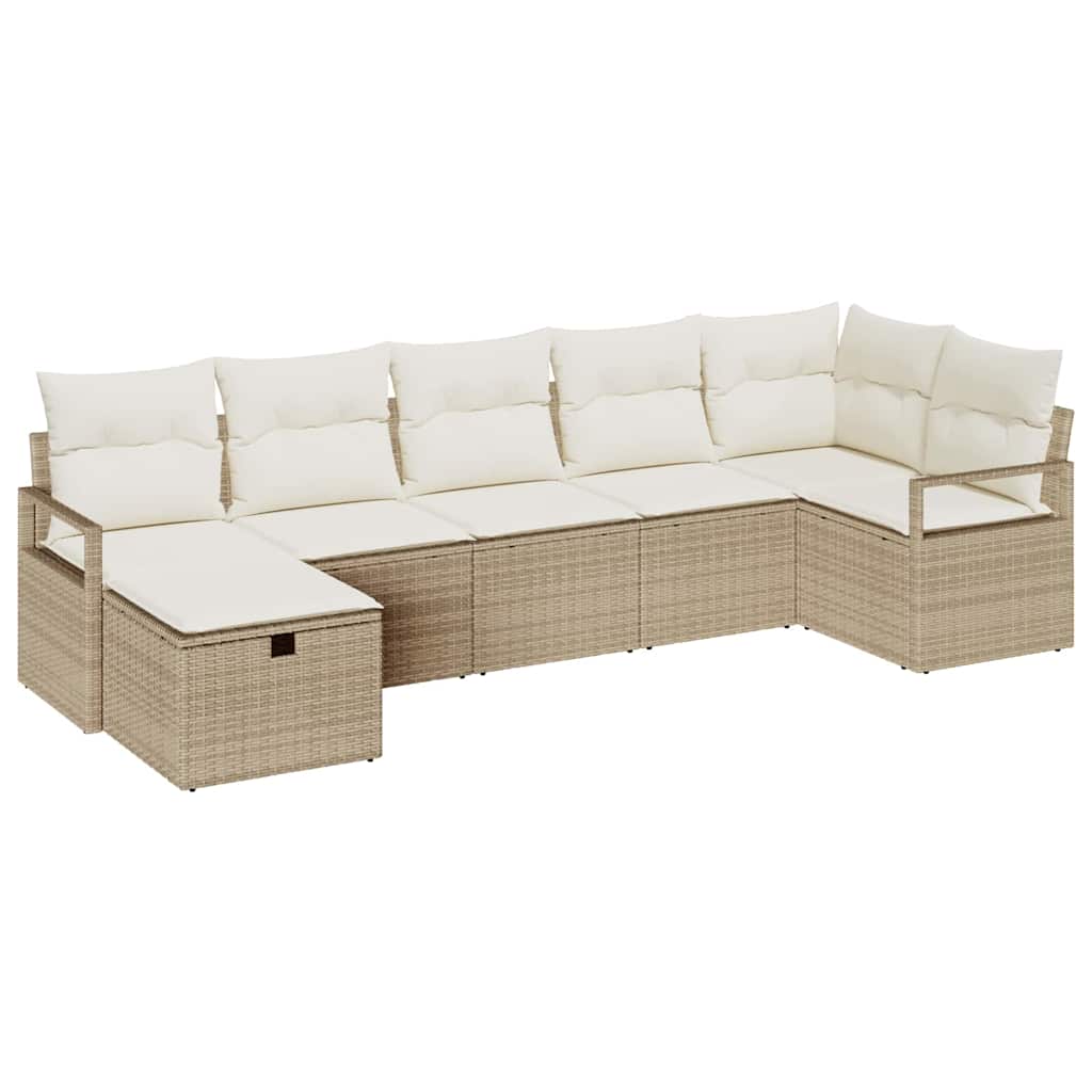 Garten-Sofa-Set 7 pcs Beige und Creme 287 x 122 x 85 cm