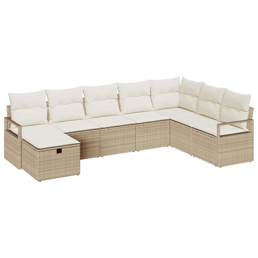 Garten-Sofa-Set 8 pcs Beige und Creme 287 x 177 x 85 cm