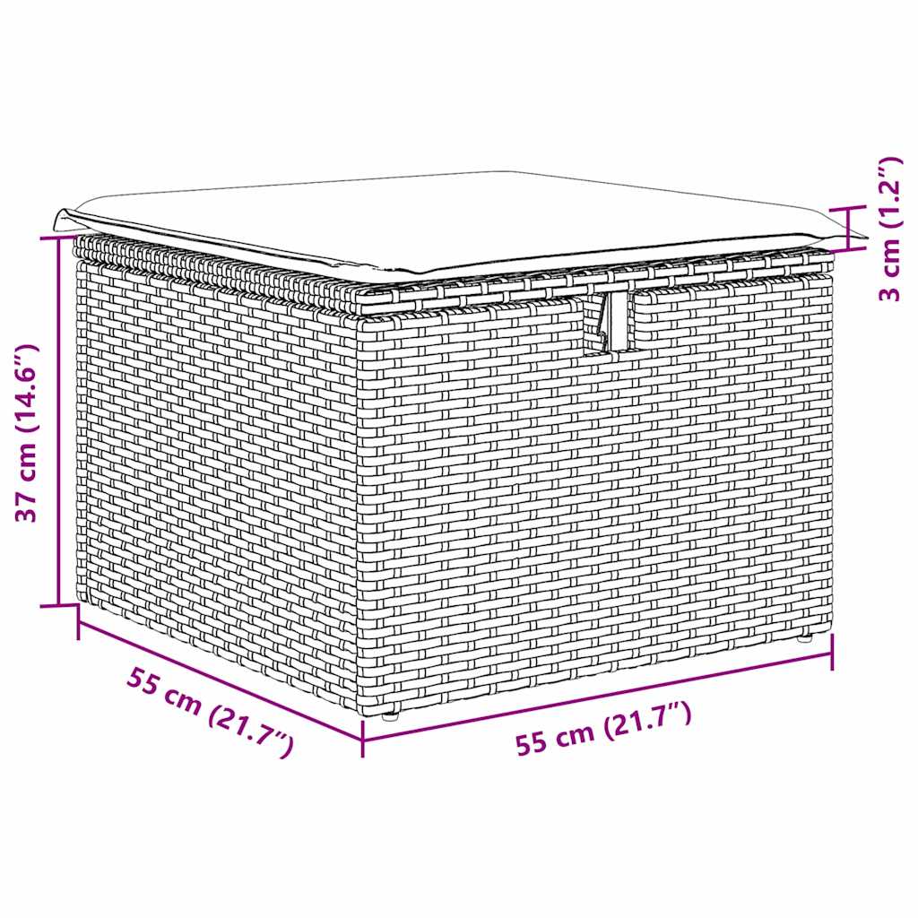 Garten-Sofa-Set mit Kissen 6 pcs Braun Poly Rattan