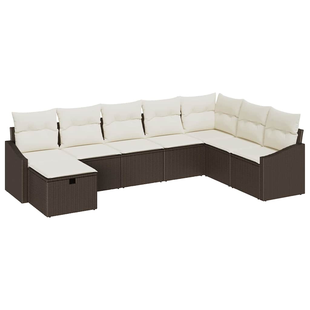 Garten-Sofa-Set 8 pcs Braun 55 x 62 x 69 cm Poly Rattan