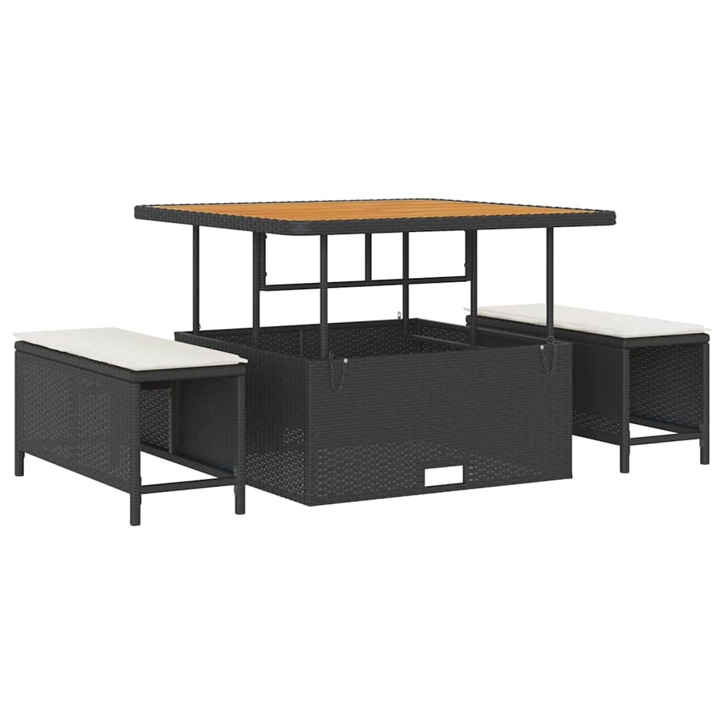 Garten-Sofa-Set 8 pcs Schwarz Poly-Rattan