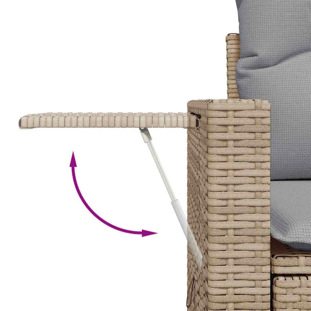 Garten-Sofa-Set 10 pcs Beige Poly-Rattan