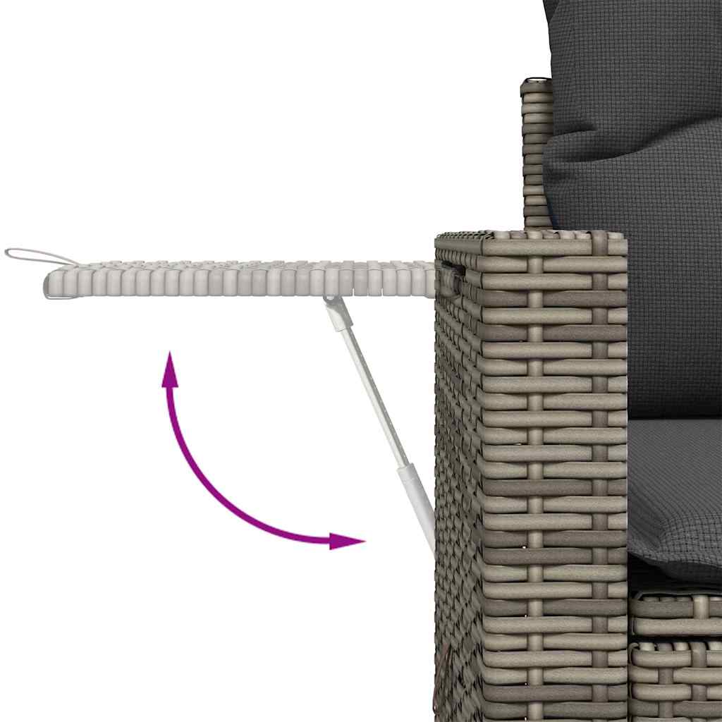 Garten-Sofa-Set 8 pcs Grau Poly-Rattan
