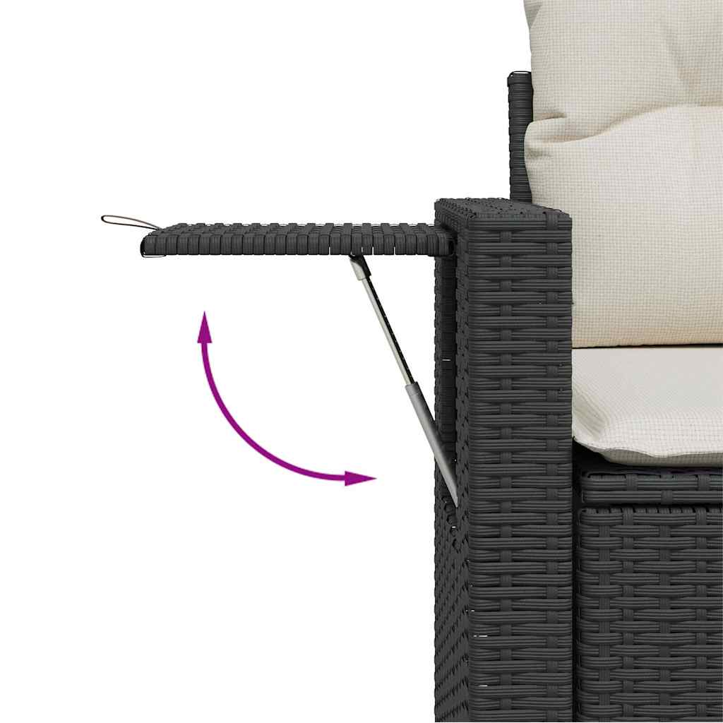 Garten-Sofa-Set 9 pcs Schwarz Poly-Rattan