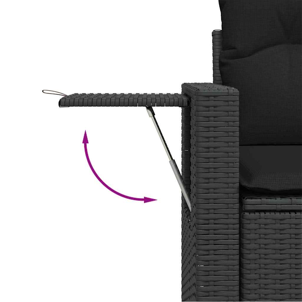 Garten-Sofa-Set 14 pcs Schwarz Poly-Rattan