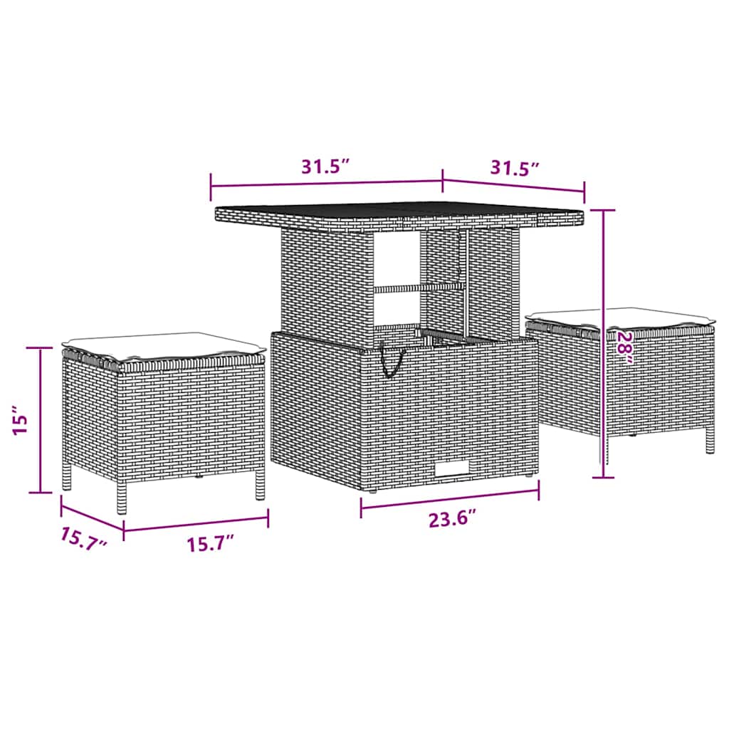 Garten-Sofa-Set 11 pcs Schwarz Poly-Rattan