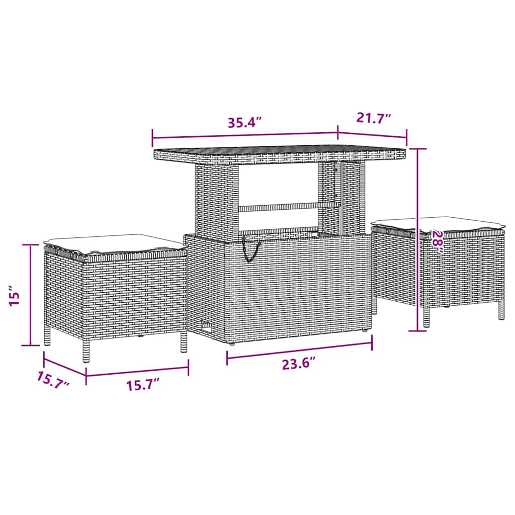 Garten-Sofa-Set 8 pcs Schwarz Poly-Rattan