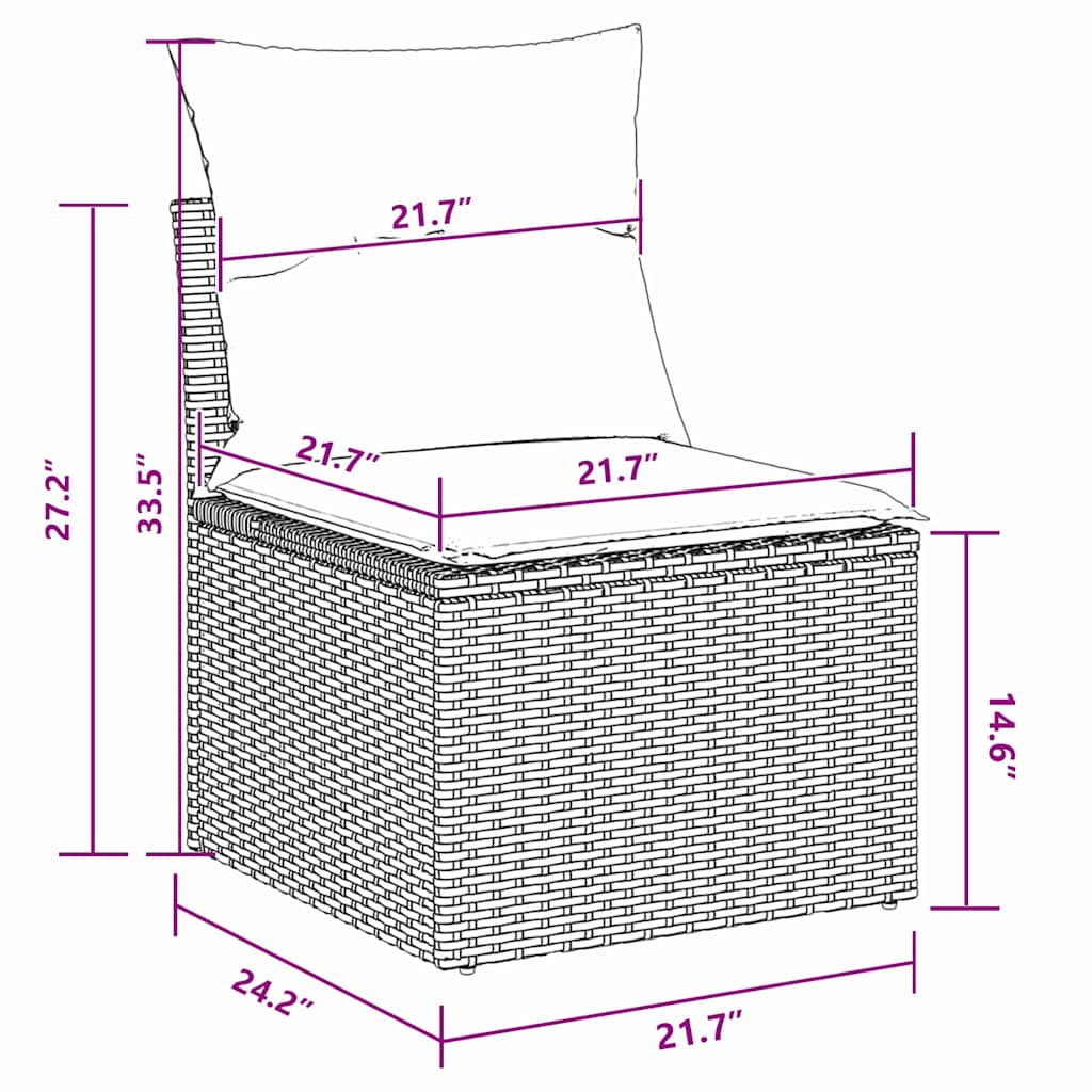 Garten-Sofa-Set 10 pcs Schwarz Poly-Rattan