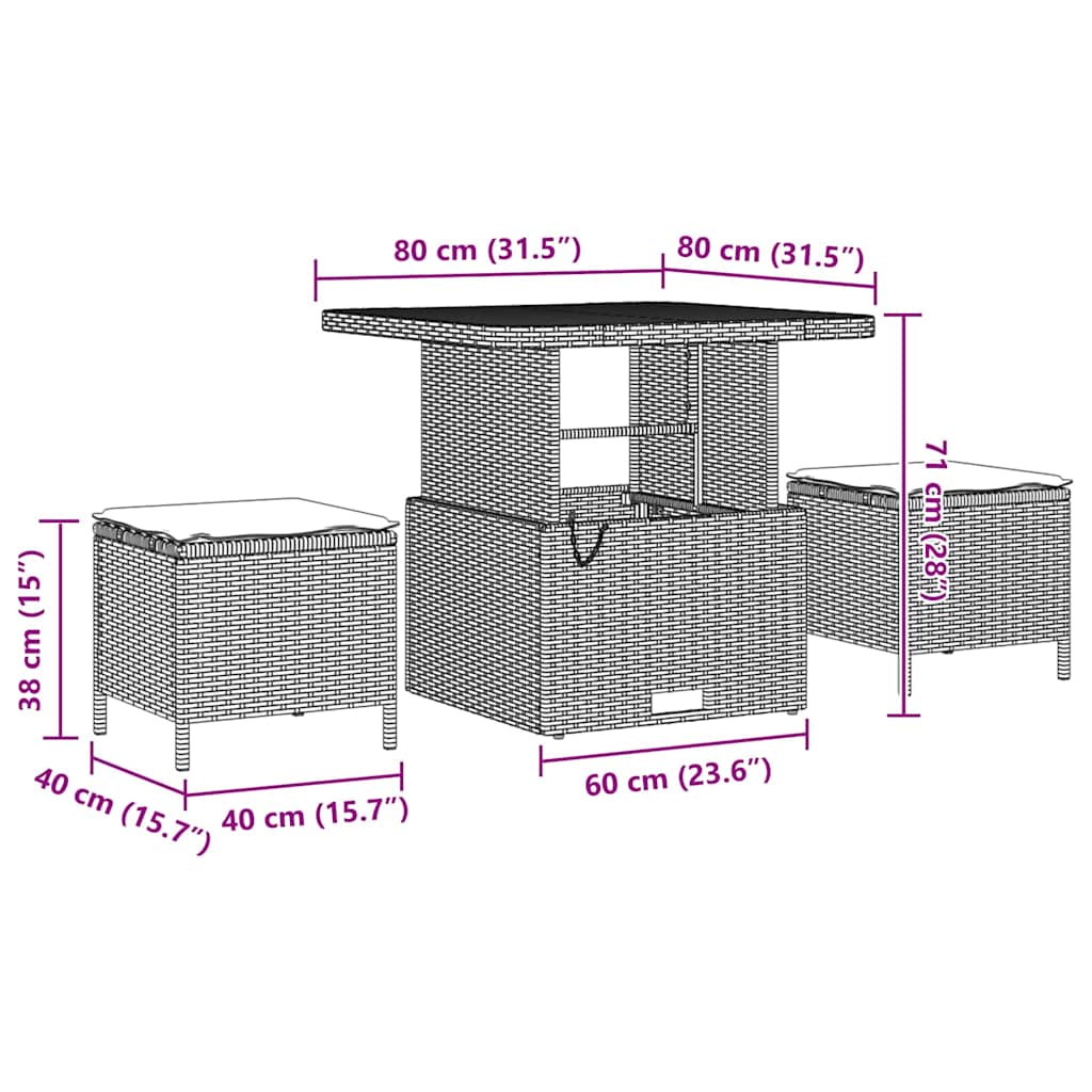 Garten-Sofa-Set mit Kissen 13 pcs Schwarz und Creme