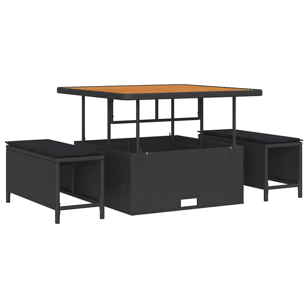 Garten-Sofa-Set mit Kissen 11 pcs Schwarz 100 x 100 x 71 cm