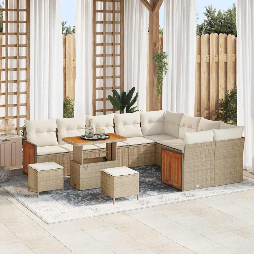 Garten-Sofa-Set 12 pcs Beige und Creme 90 x 55 x 71 cm