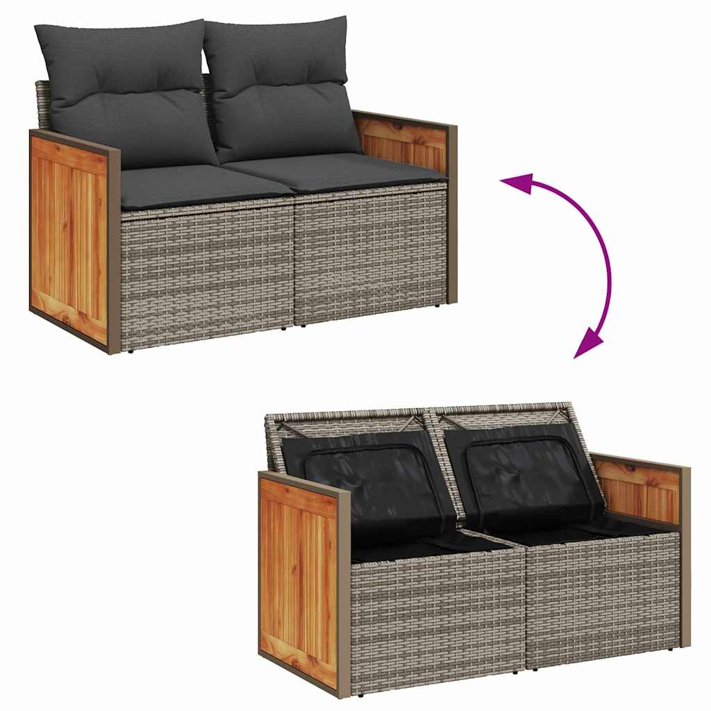 Garten-Sofa-Set 12 pcs Grau 90 x 55 x 71 cm Poly-Rattan