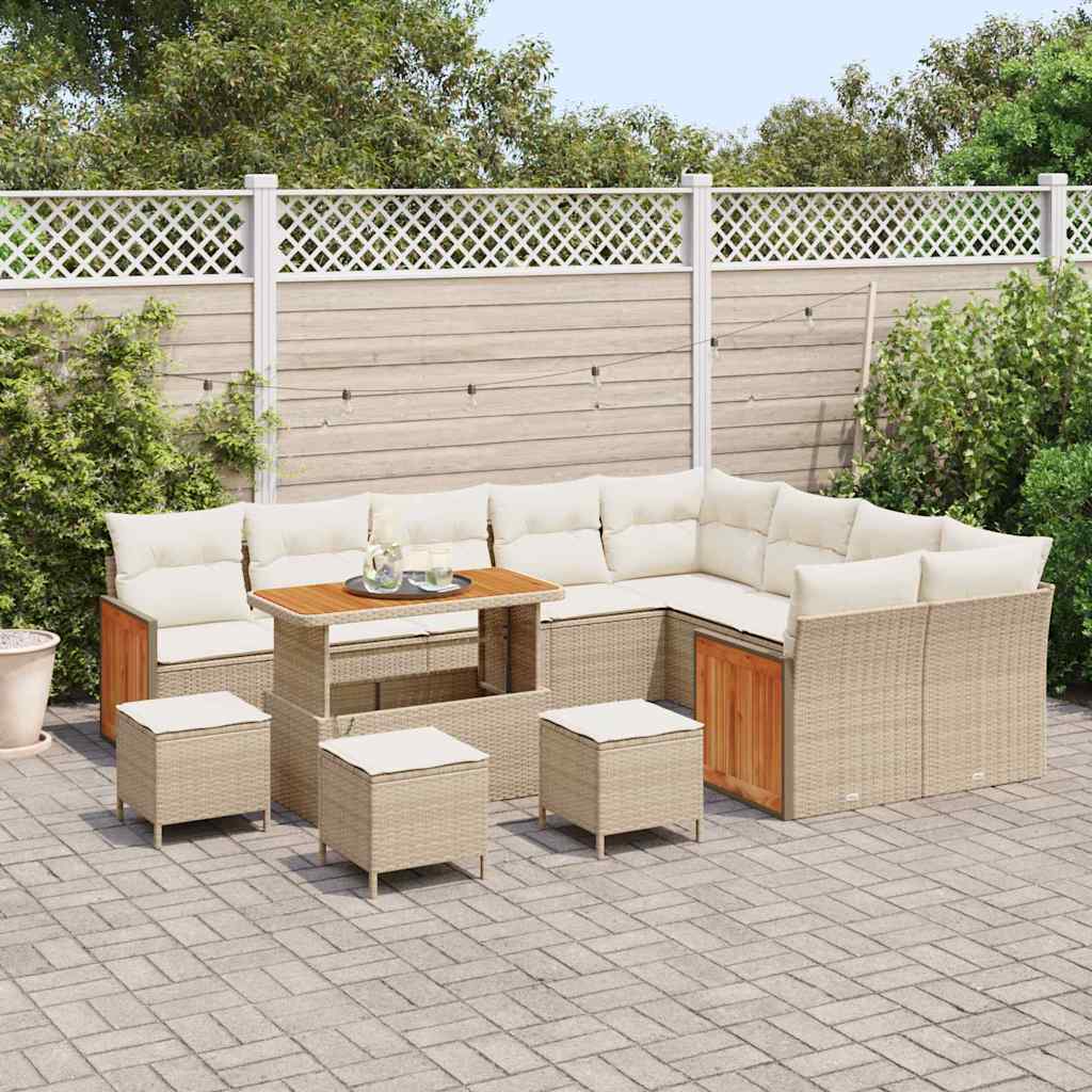 Garten-Sofa-Set 13 pcs Beige und Creme 110 x 55 x 71 cm