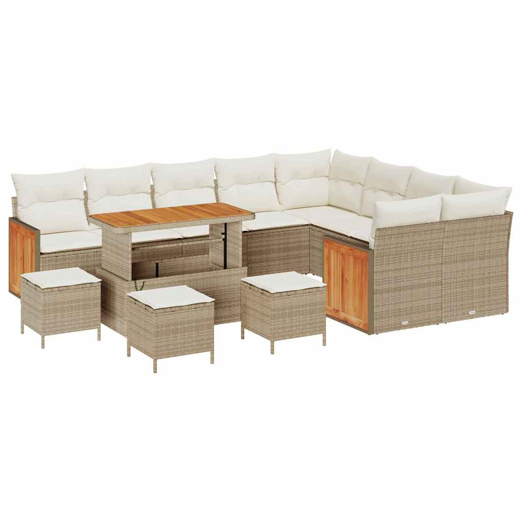Garten-Sofa-Set 13 pcs Beige und Creme 110 x 55 x 71 cm