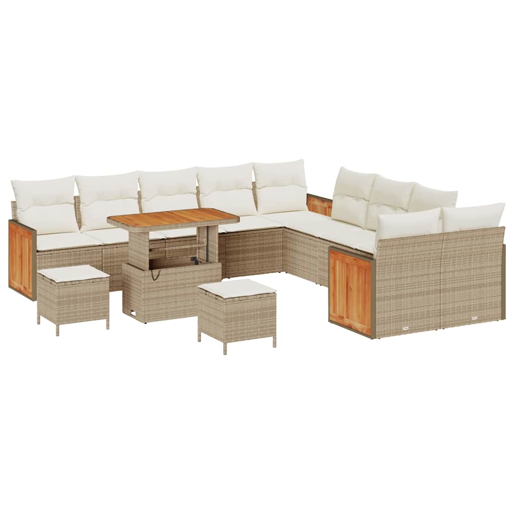 Garten-Sofa-Set 13 pcs Beige und Creme 90 x 55 x 71 cm
