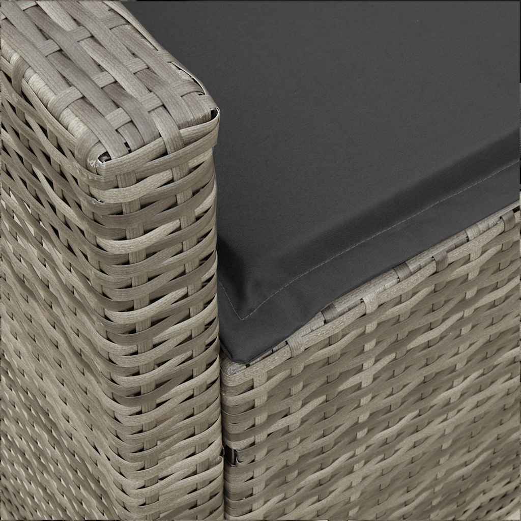 Gartensofa mit Kissen Grau Poly Rattan