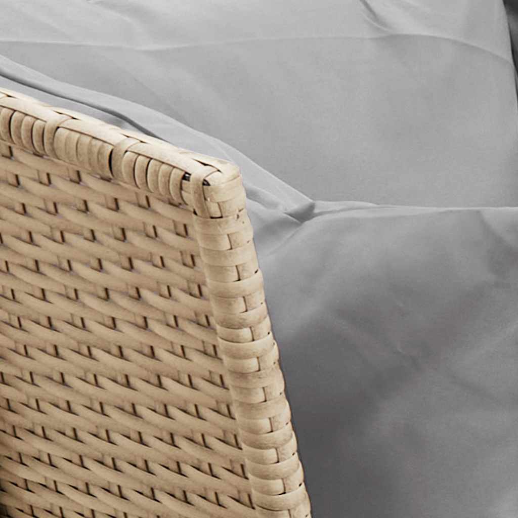 Gartensofa mit Kissen Beige Poly Rattan