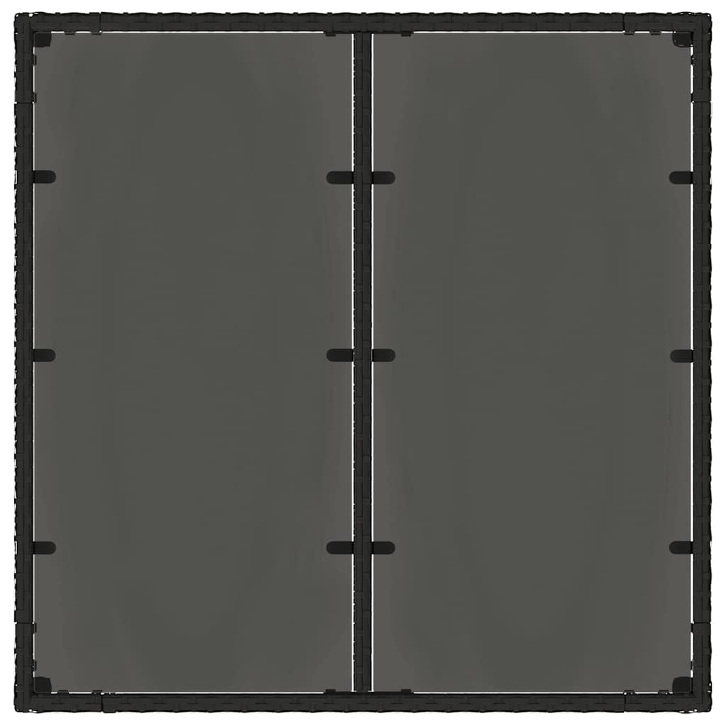 Garten Essgruppe 3 pcs Schwarz 90 x 90 x 75 cm Poly-Rattan