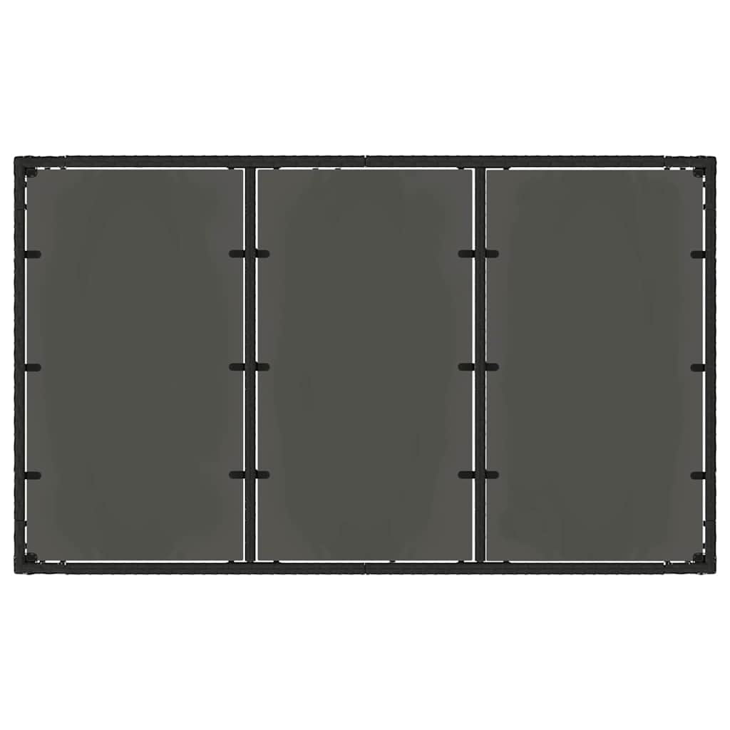 Garten Essgruppe 7 pcs Schwarz 150 x 90 x 75 cm Poly-Rattan