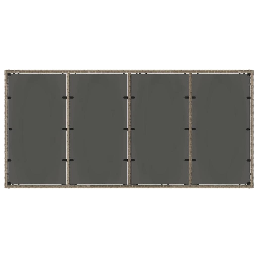 Garten Essgruppe 7 pcs Grau 190 x 90 x 75 cm Poly-Rattan