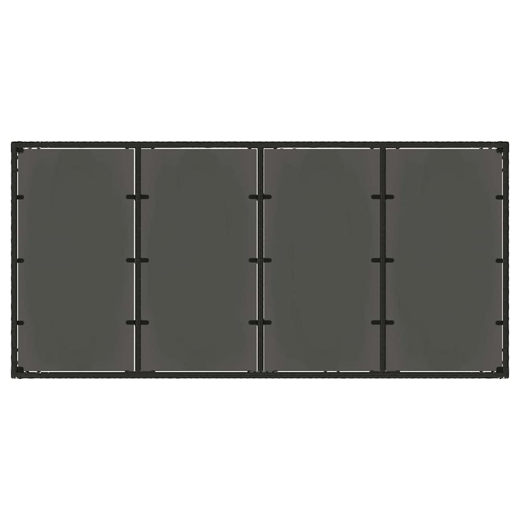 Garten Essgruppe 9 pcs Schwarz 190 x 90 x 75 cm Poly-Rattan