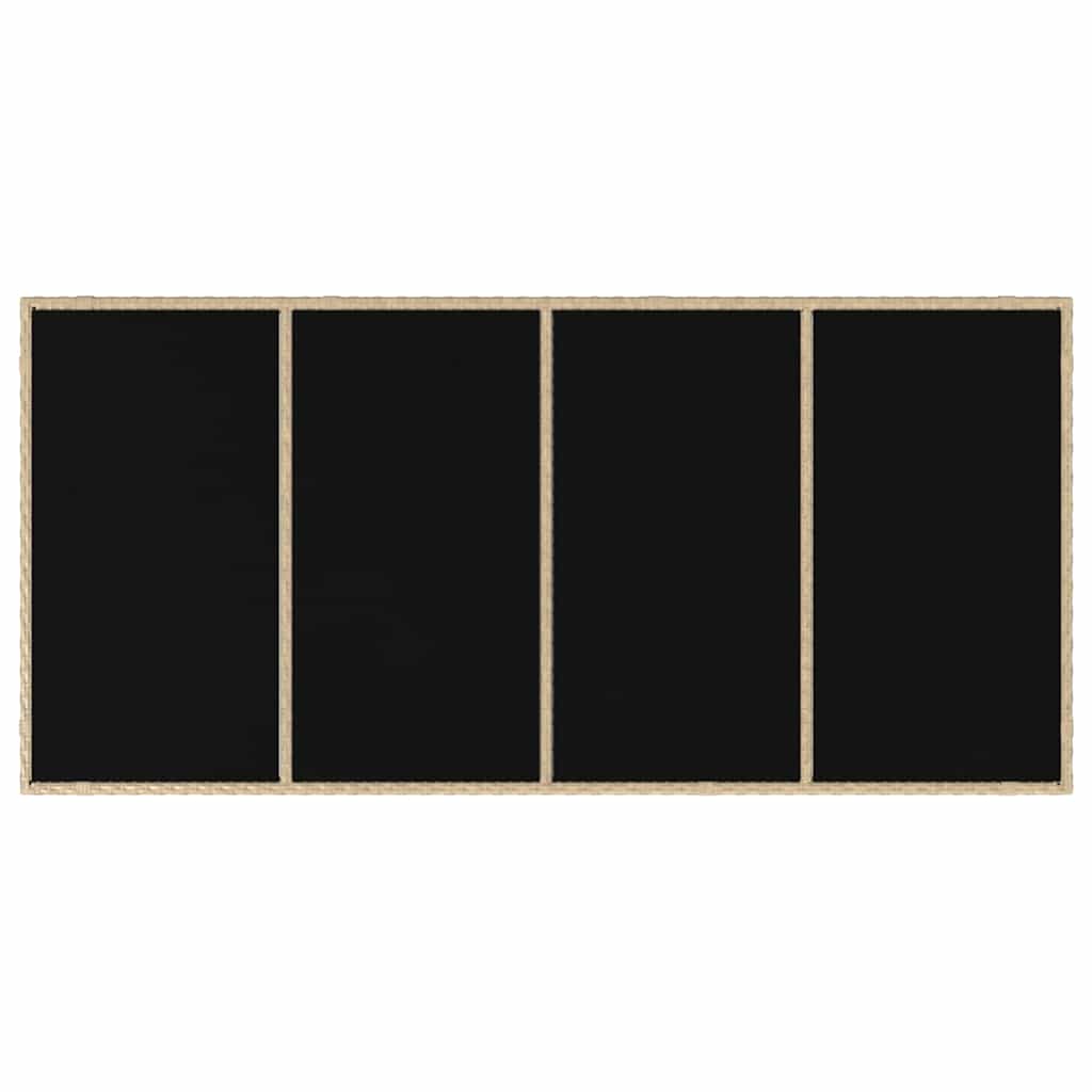 Garten Essgruppe 9 pcs Beige 190 x 90 x 75 cm Poly-Rattan