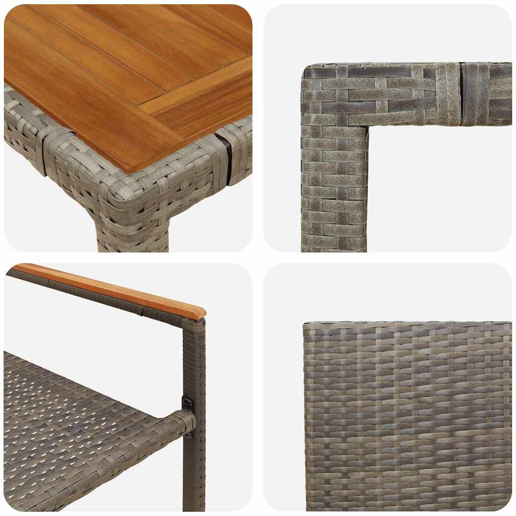 Garten Essgruppe 5 pcs Grau 90 x 90 x 75 cm Poly-Rattan
