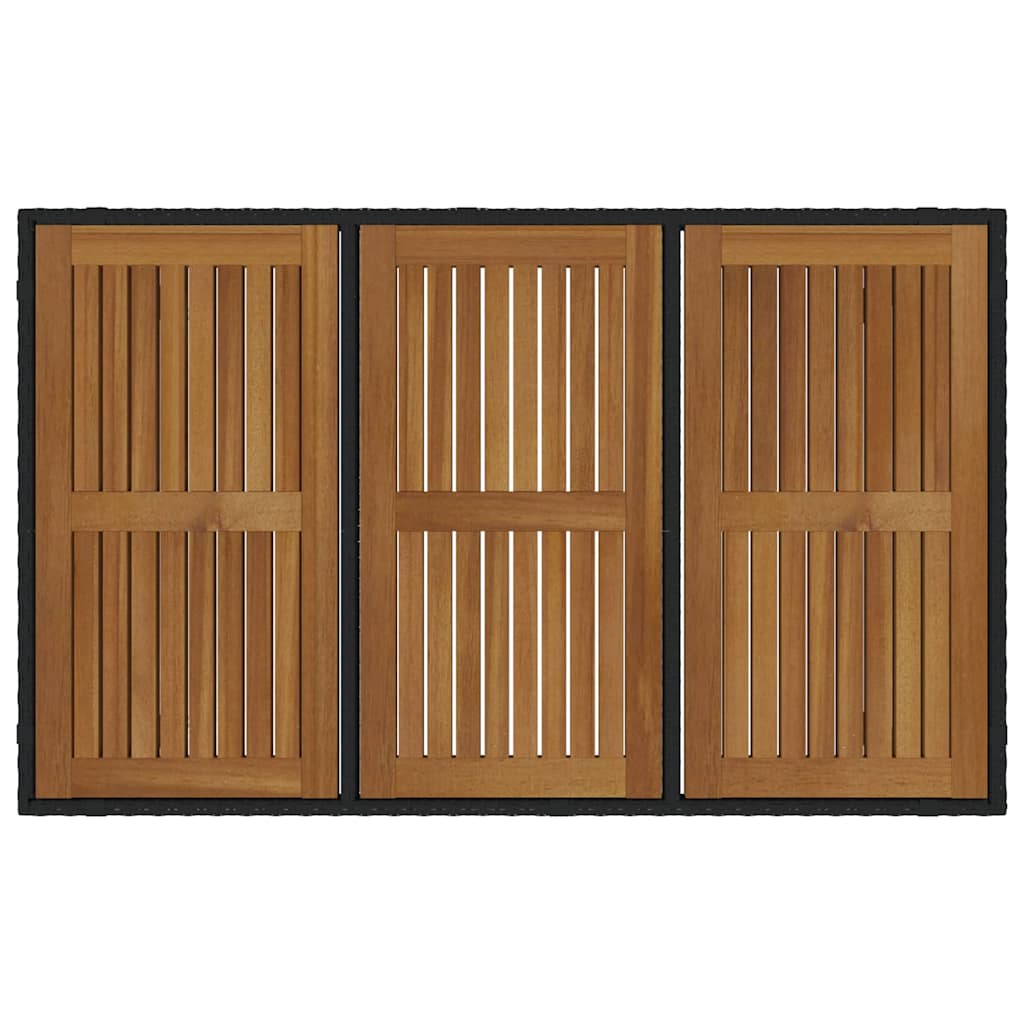 Garten Essgruppe 5 pcs Schwarz und Holz 150 x 90 x 75 cm