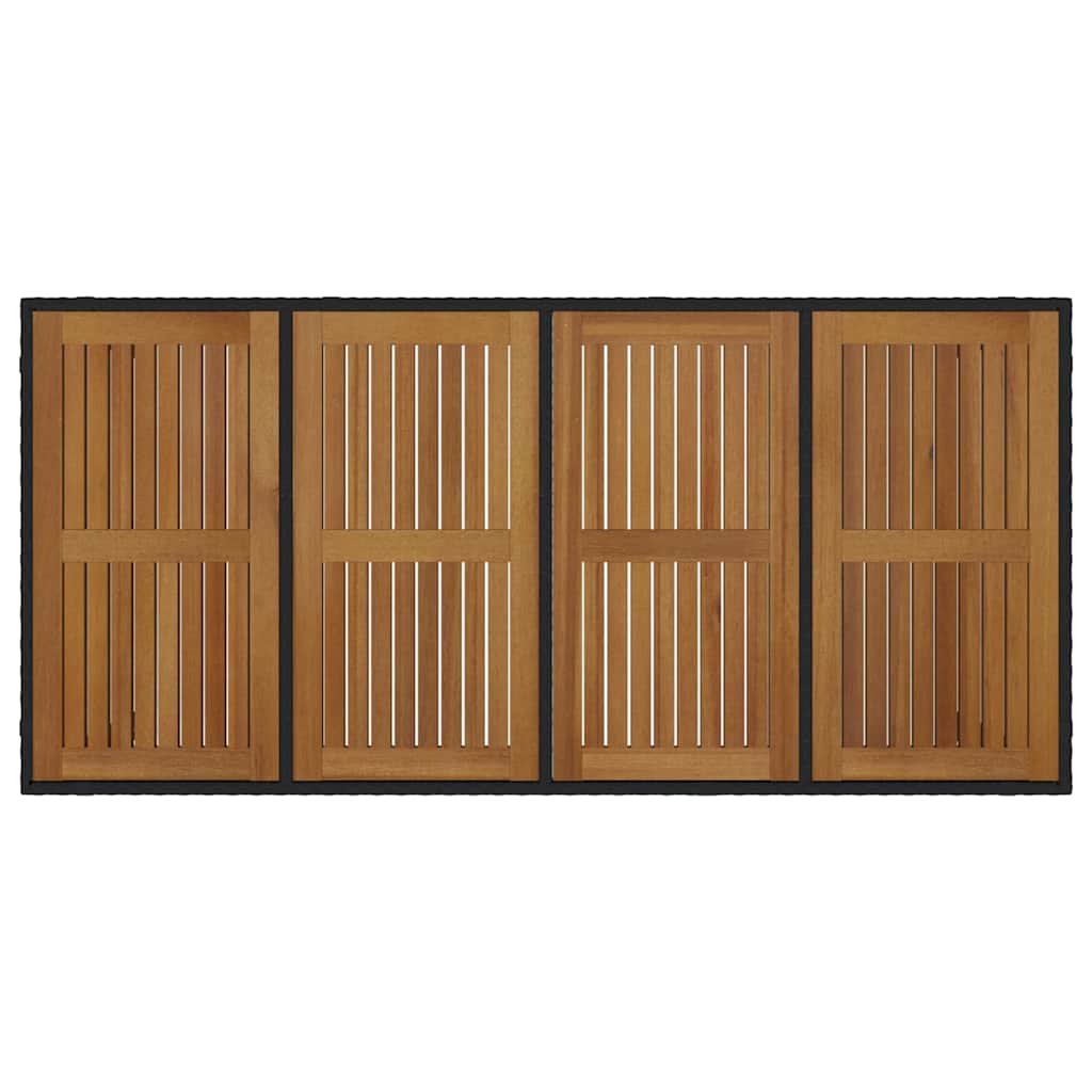 Garten Essgruppe 9 pcs Schwarz und Braun 190 x 90 x 75 cm