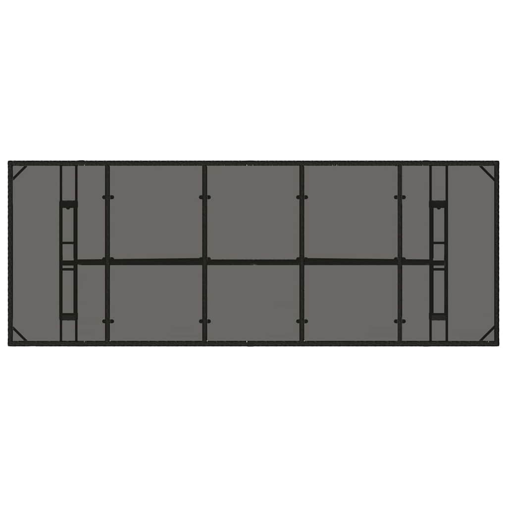 Garten Essgruppe 11 pcs Schwarz Poly Rattan