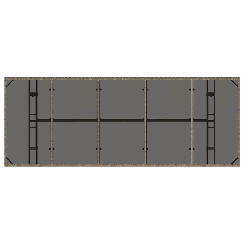 Garten Essgruppe 11 pcs Grau Poly Rattan