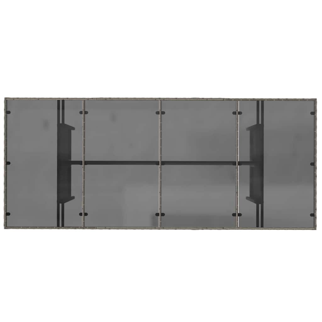 Garten Essgruppe 7 pcs Grau 190 x 80 x 75 cm Poly-Rattan