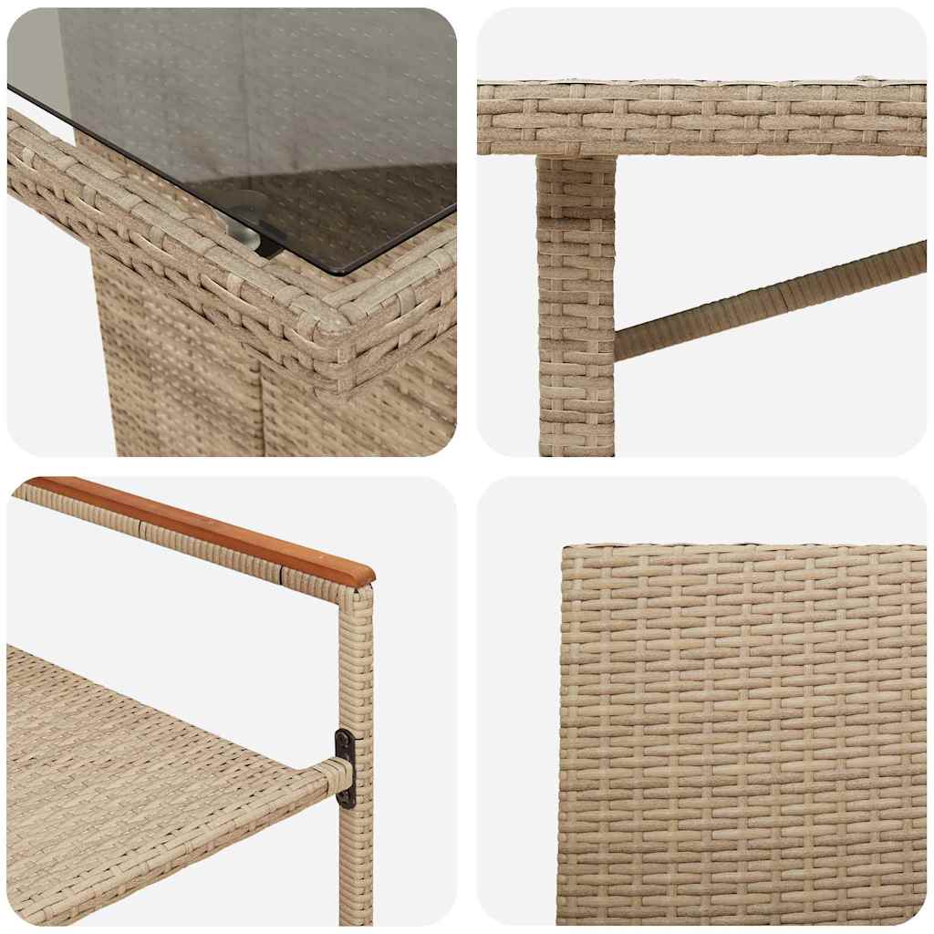 Garten Essgruppe 7 pcs Beige 190 x 80 x 75 cm Poly-Rattan
