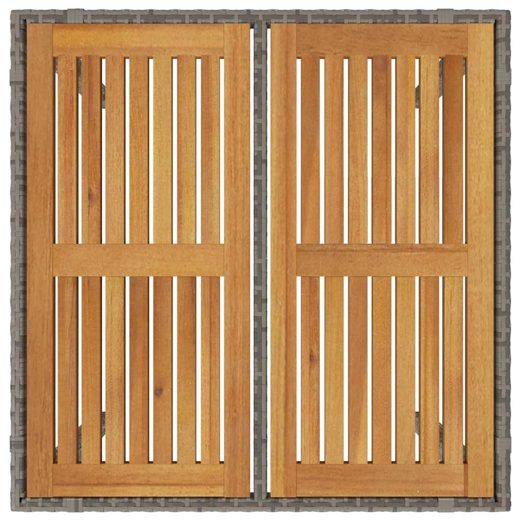 Garten Essgruppe 3 pcs Grau 90 x 90 x 75 cm Poly-Rattan