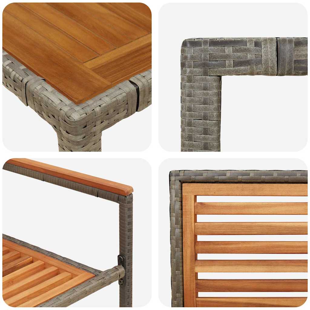 Garten Essgruppe 7 pcs Grau 190 x 90 x 75 cm Poly-Rattan