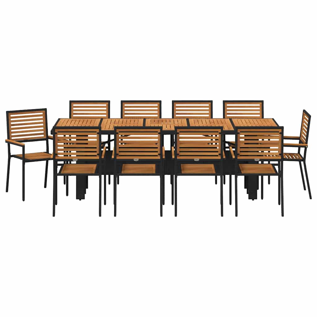 Garten Essgruppe 11 pcs Schwarz 240 x 90 x 75 cm Poly-Rattan