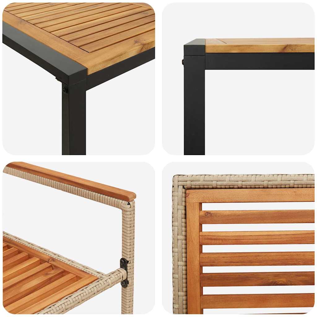 Garten Essgruppe 7 pcs Beige und Braun 200 x 80 x 75 cm